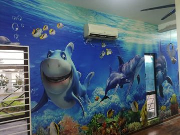 children 3D wallpaper printing