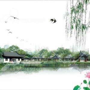 Chinese Water Painting Art Oriental Mural 11121217