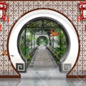 Chinese Style House Interior Perspective View Oriental Mural 11573729