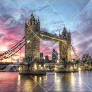 Sunset Scene London Bridge City Skyline Mural B12622978