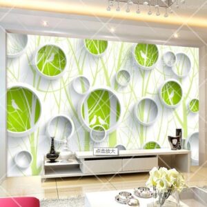 Green White Circle Vector Luxury Mural B12717675