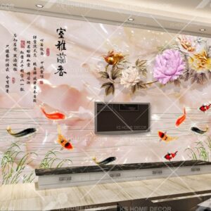3D Chinese Water Painting Oriental Mural 12964291