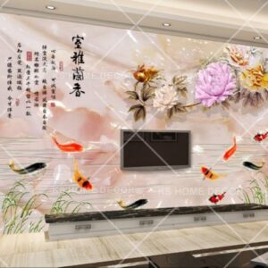 3D Chinese Water Painting Oriental Mural 12964291