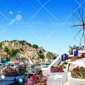 Greek Paradise Scene Nature Architectural Mural B12986083