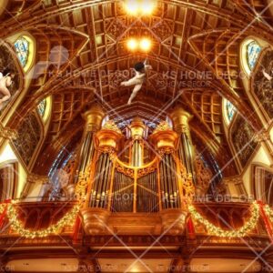 Interior Pipe Organ View Architectural Mural B13053070