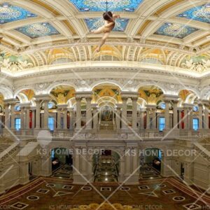 Interior Library of Congress View Architectural Mural B13053586
