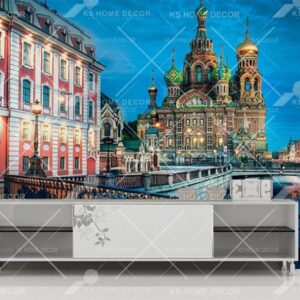 Church of the Savior on Blood City Skyline Mural B13100705