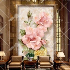 Pink 3D Flower Luxury Mural B13241138