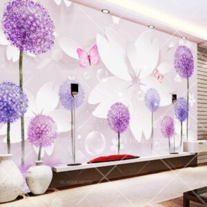 3D Purple Flower Luxury Mural B13430765
