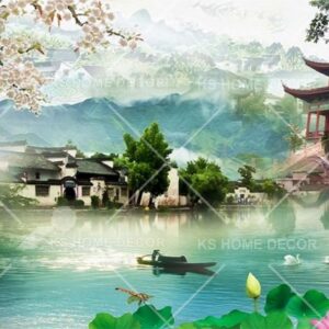 3D Chinese Water Painting Art Oriental Mural 13671010