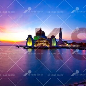 Nice Sunset Malacca City Mosque Islamic Mural 13718139
