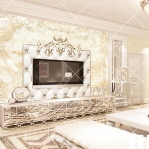 White 3D Floral Art Luxury Mural B13739404