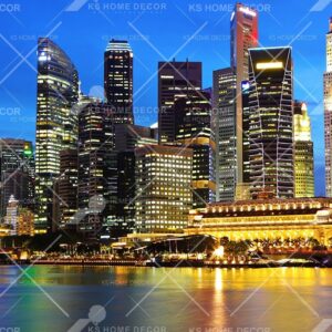 Night View City Skyline Mural B13753455