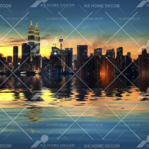 Sunset KL City Skyline Mural B13852344