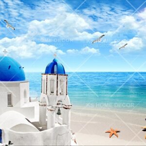Seaside Santorini Scene Nature Architectural Mural B13852926