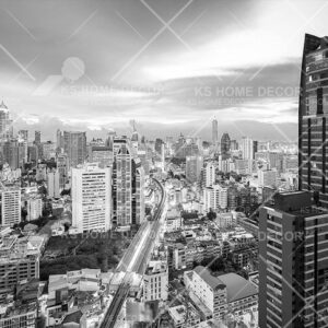 Grey Filter City Skyline Mural B14485919