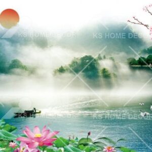 Chinese Waterfall Water Painting Art Oriental Mural 14713096