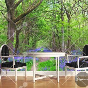 Woodland Purple Floral Scene Nature Mural 14873411