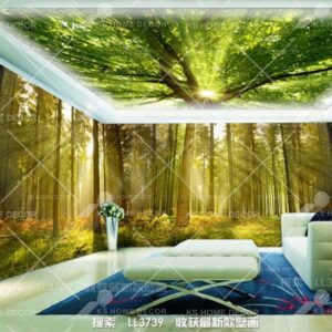 3D Theme Woodland Sunlight Through Scene Nature Mural 15090597