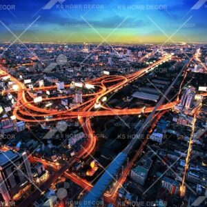 Night View City Skyline Mural B15178005