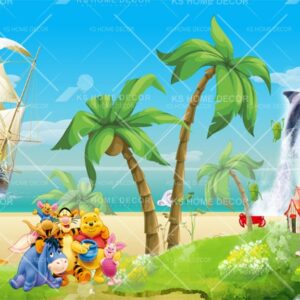 Winnie The Pooh and Friends Beach Scene Character Mural B15211296