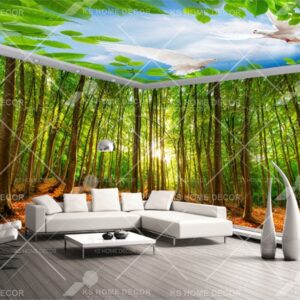 3D Theme Woodland Sunlight Through Scene Nature Mural 15215630