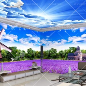 3D Theme Lavender Field Scene Nature Mural 15278423