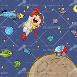 Cartoon Spaceship Astronut Character Mural B15287290
