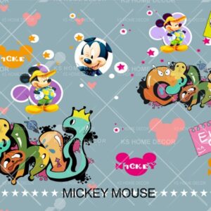 Mickey Mouse Hello Kitty Cartoon Character Mural B15427948