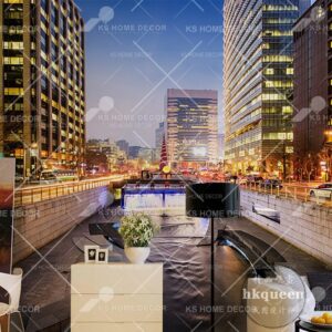 Night View City Skyline Mural B15428594