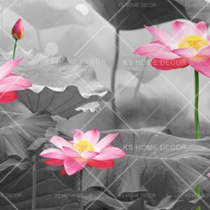 Chinese Style Water Lily Water Painting Art Oriental Mural 15624953