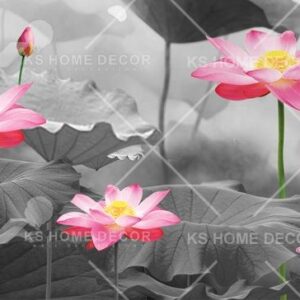 Chinese Style Water Lily Water Painting Art Oriental Mural 15624953