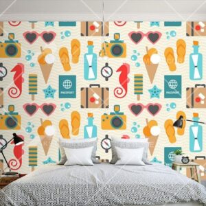 Travel Doodles Character Mural B15695702