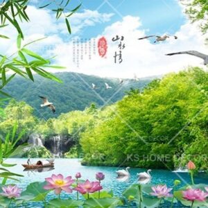 3D Water Painting Art Oriental Mural 15961904
