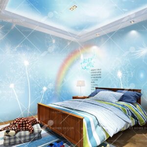 3D Theme Blue Dandelion Nature Mural 16003269