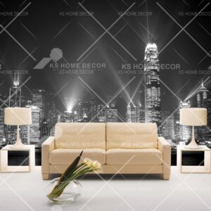 City night view black and white 17418593