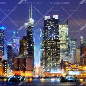Night View City Skyline Mural B19279887