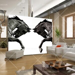Black & White Two Horses Mural 319885