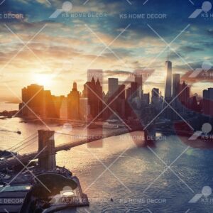 Sunlight New York City Brooklyn Bridge City Building & Landmarks Mural 37609749
