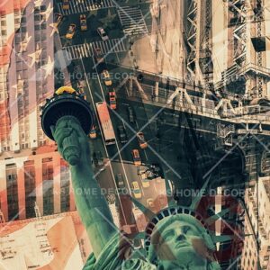 New York City Statue of Liberty Building & Landmarks Mural 49170835