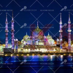 Night View The Crystal Mosque Islamic Mural 54600325