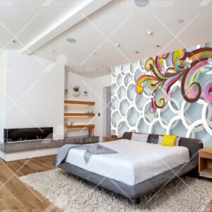 3D Circle White Vector Art Mural 559762d49200d