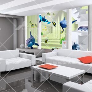 3D Dolphin Fishes Mural 5728b24539822_1024