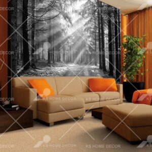 Black & White Woodland Mural  77199901
