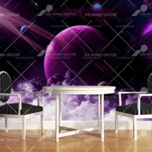 Purple Space Galaxy Mural 15448554