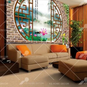 3D Wall Bricks Chinese Water Painting Art Mural BJQ0009