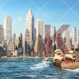 Minions Row Boat Cityside Lake Character Mural C31