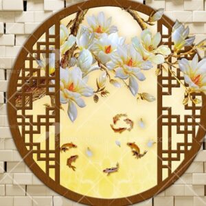 3D Chinese Style Flowers Walls Oriental Mural OR10001
