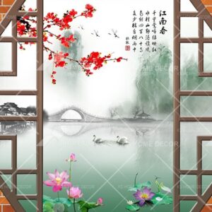 3D Water Painting Art Walls Oriental Mural OR10002