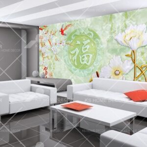 3D Chinese Jade Art Oriental Mural OR30003